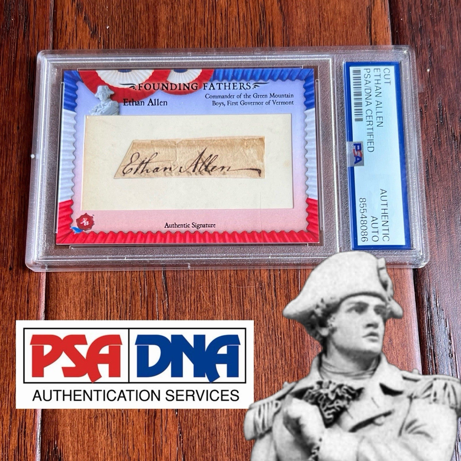 ETHAN ALLEN * PSA * Autograph Cut Signature Card Signed * Revolutionary War