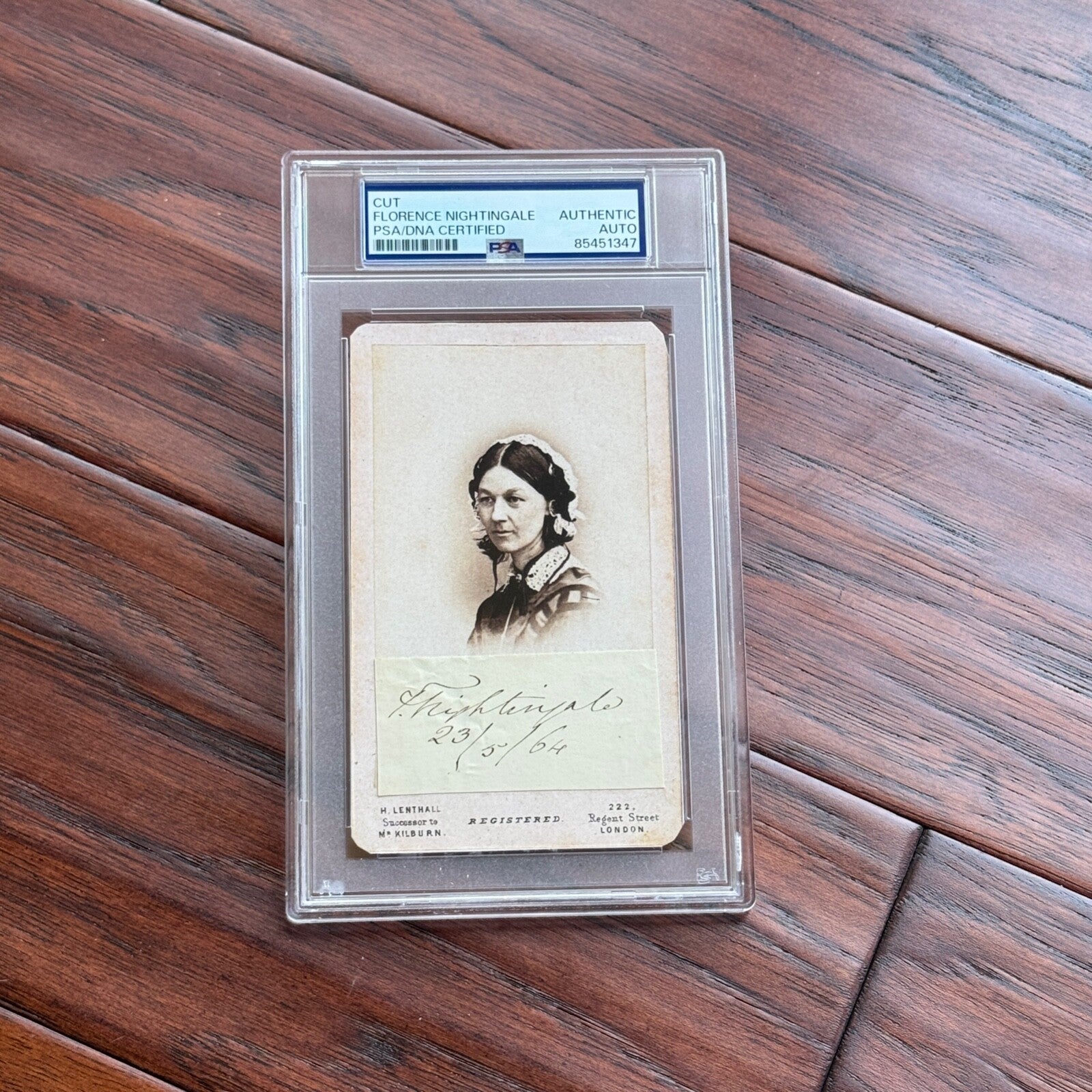 FLORENCE NIGHTINGALE * PSA *  Fine AUTOGRAPH CDV Cut Signature SIGNED * Nurse