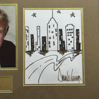 DONALD TRUMP * CHARITY DRAWING NYC SKYLINE SKETCH & SIGNED PHOTO AUTOGRAPH
