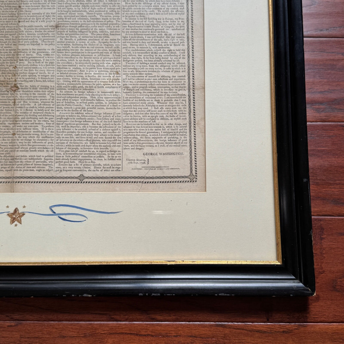 GEORGE WASHINGTON Scarce "FAREWELL ADDRESS" Printed Broadside Circa 1800