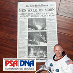 BUZZ ALDRIN * PSA * Signed New York Times Front Page Apollo 11 Autograph Poster