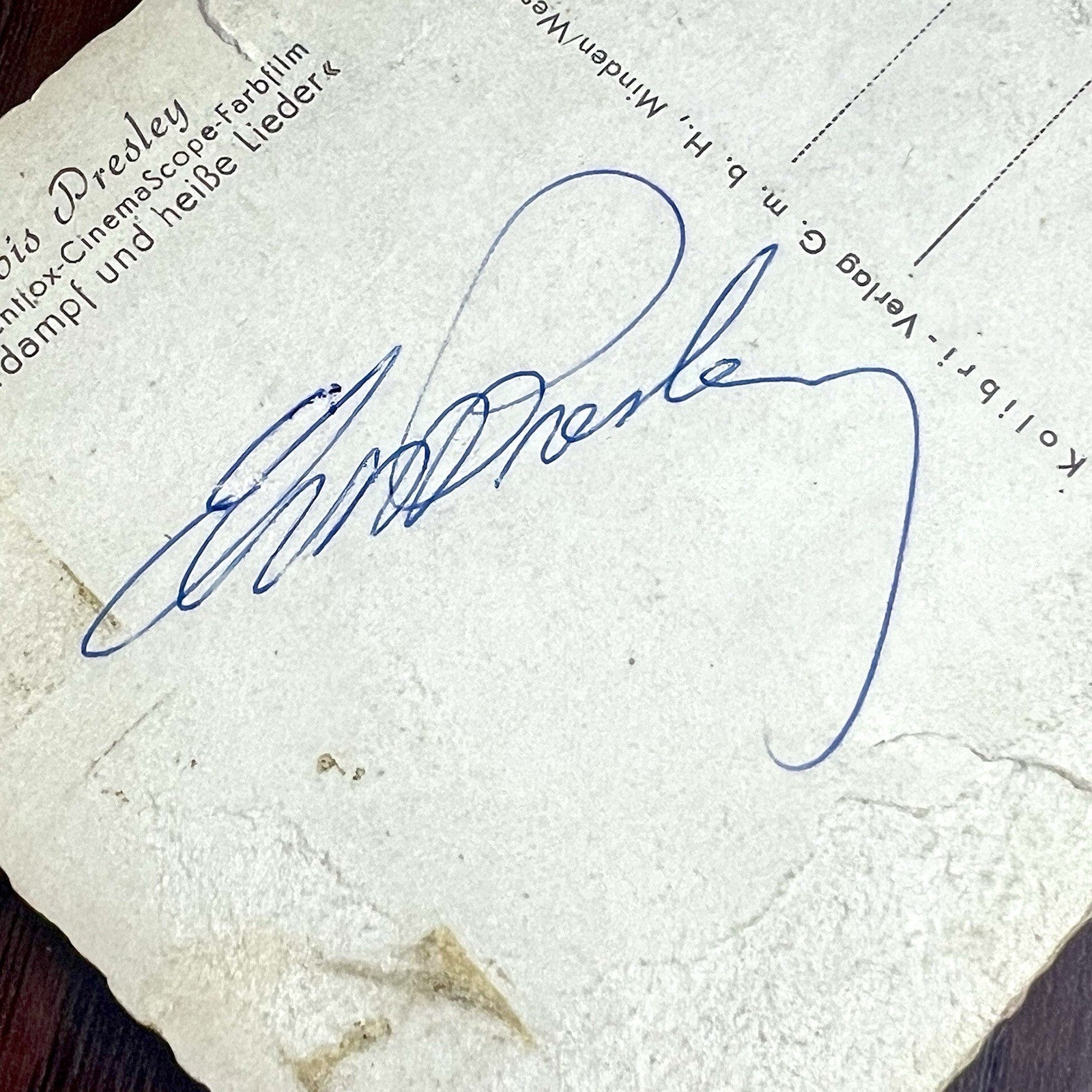 ELVIS PRESLEY * PSA * Autograph LOVING YOU German Postcard Signed * Plus VERNON