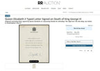 QUEEN ELIZABETH II * JSA * Autograph Letter DEATH OF HER FATHER Signed