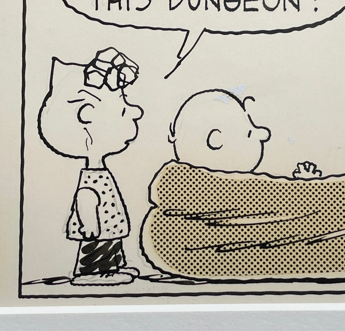 CHARLES SCHULZ * Original Drawn CHARLIE BROWN Artwork Comic Strip * Un Signed