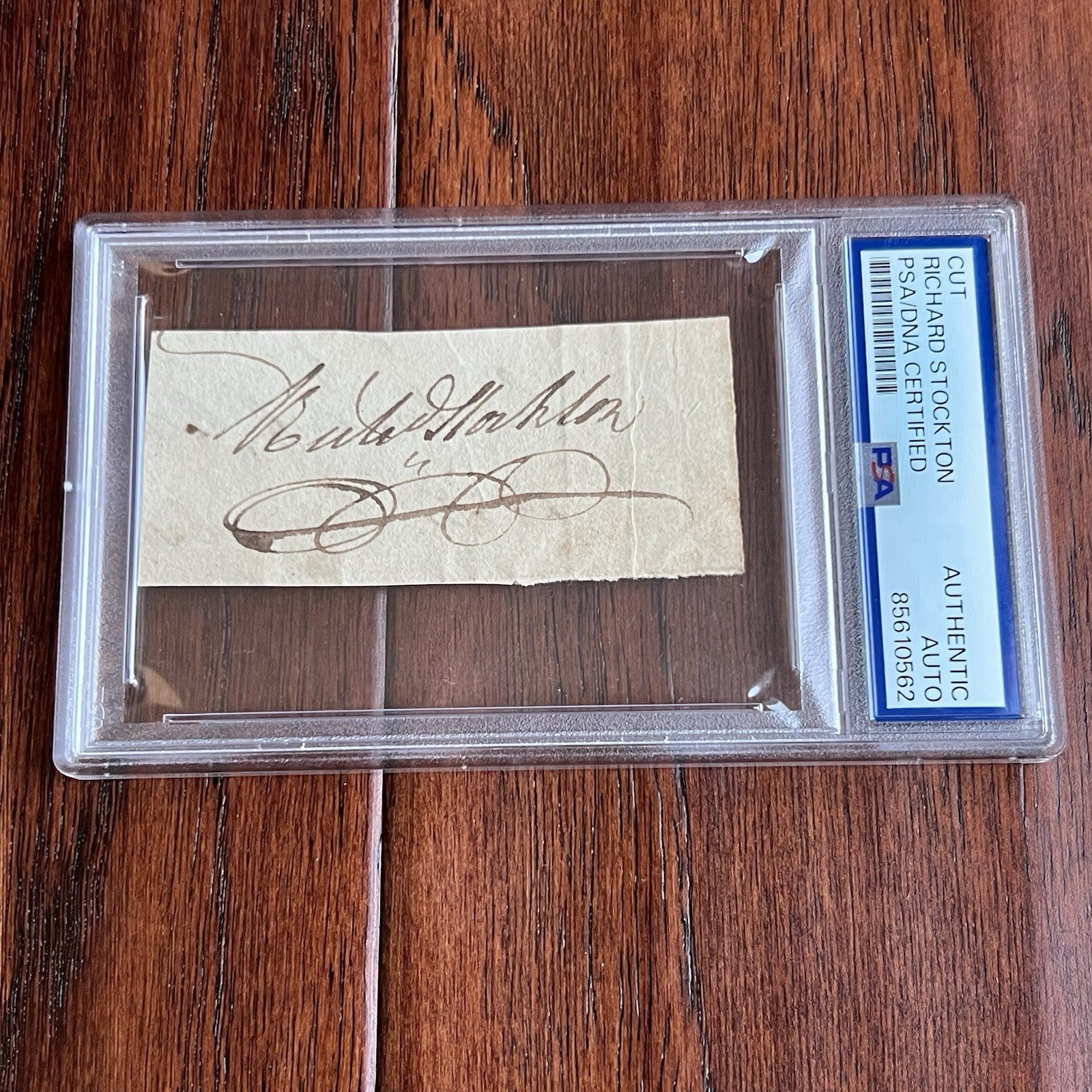 RICHARD STOCKTON * PSA * Autograph Cut NJ DECLARATION Signer Signature Signed *
