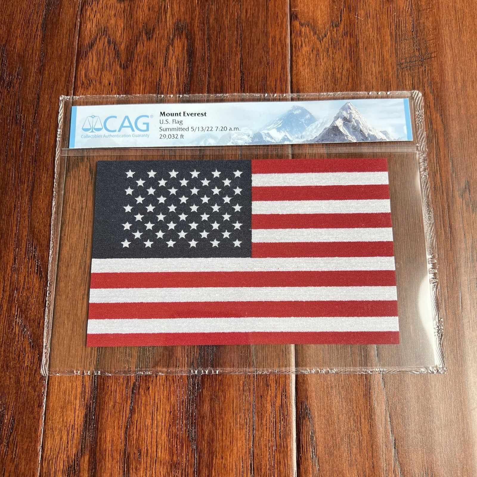 MOUNT EVEREST * CAG * GENUINE US MINI FLAG ARTIFACT CARRIED TO SUMMIT 29029 FT