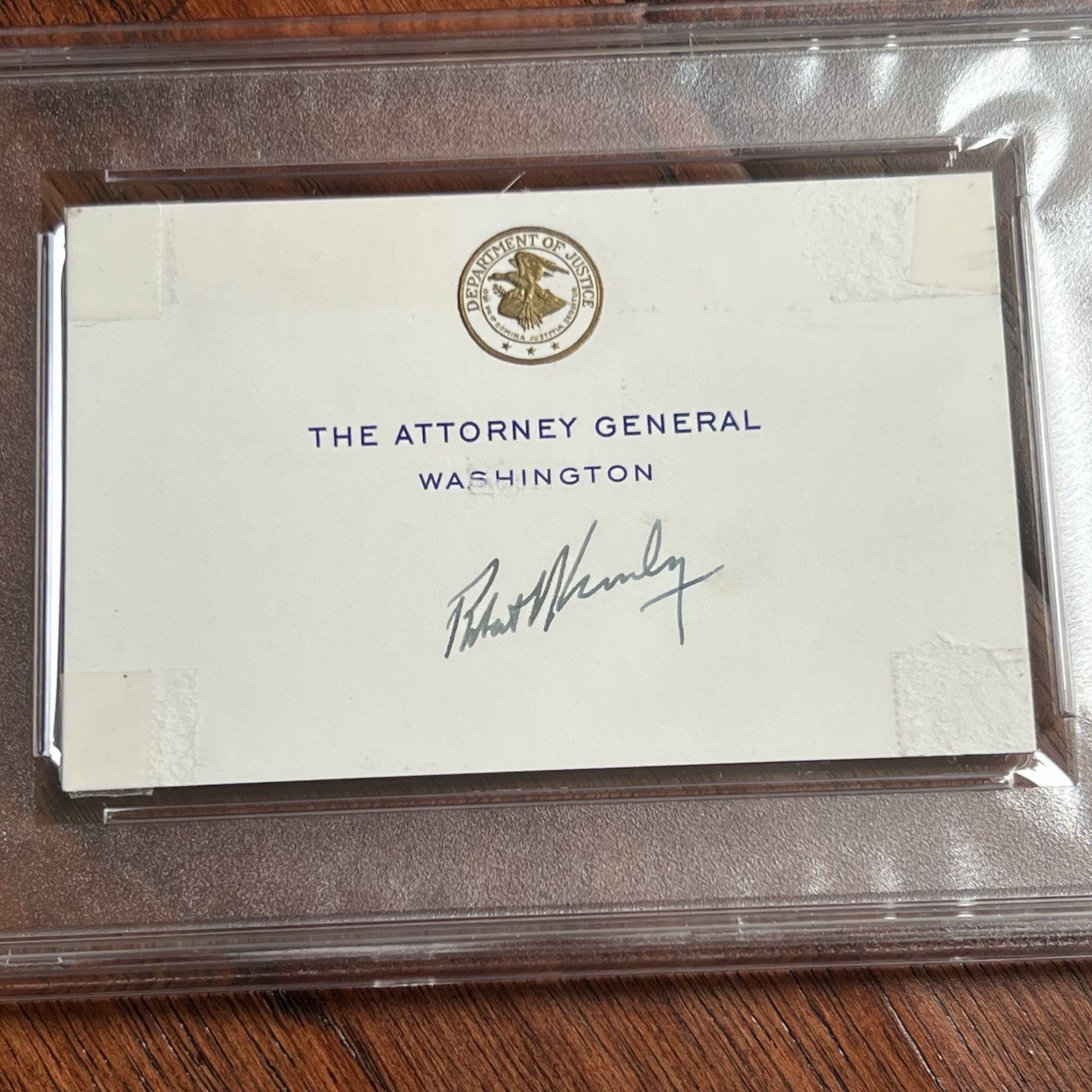 ROBERT F. KENNEDY * PSA * Autograph ATTORNEY GENERAL Business Card Signed * 1962