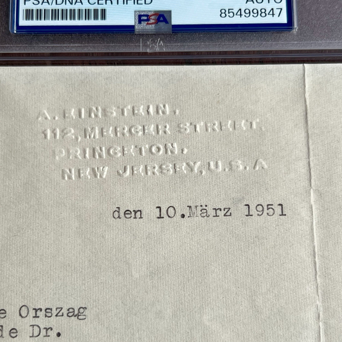 ALBERT EINSTEIN * PSA * Autograph Typewritten Letter Signed * 1951