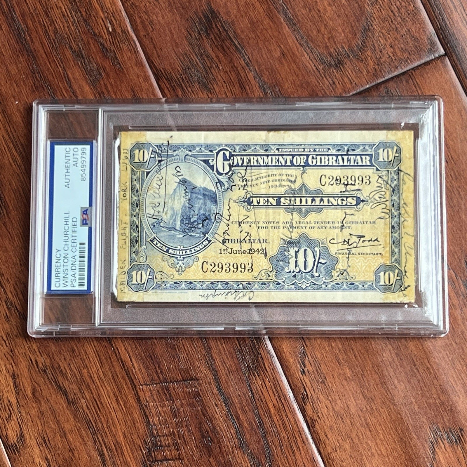 WINSTON S. CHURCHILL * Anthony Eden & Others 1943 SIGNED CURRENCY Autograph PSA
