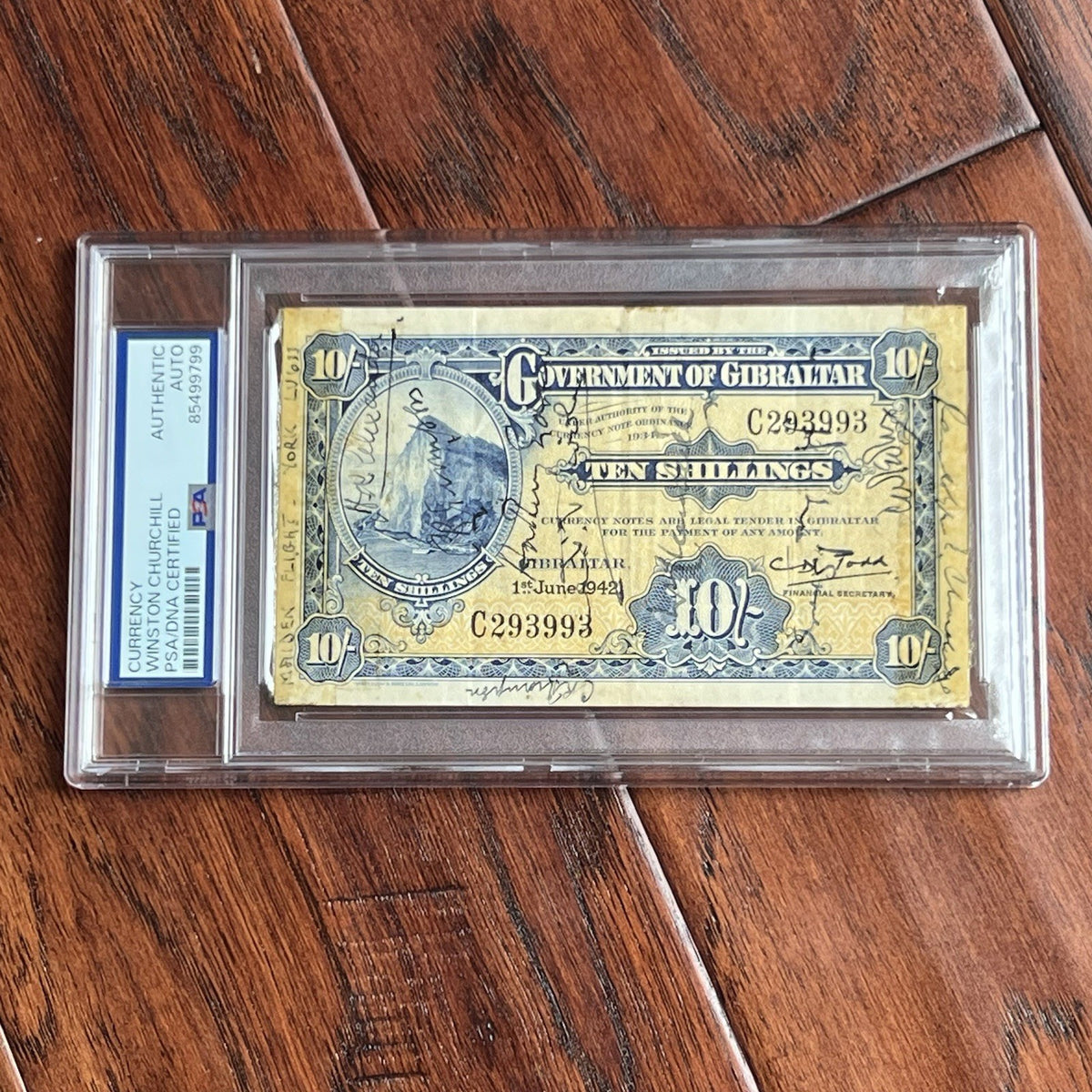 WINSTON S. CHURCHILL * Anthony Eden & Others 1943 SIGNED CURRENCY Autograph PSA