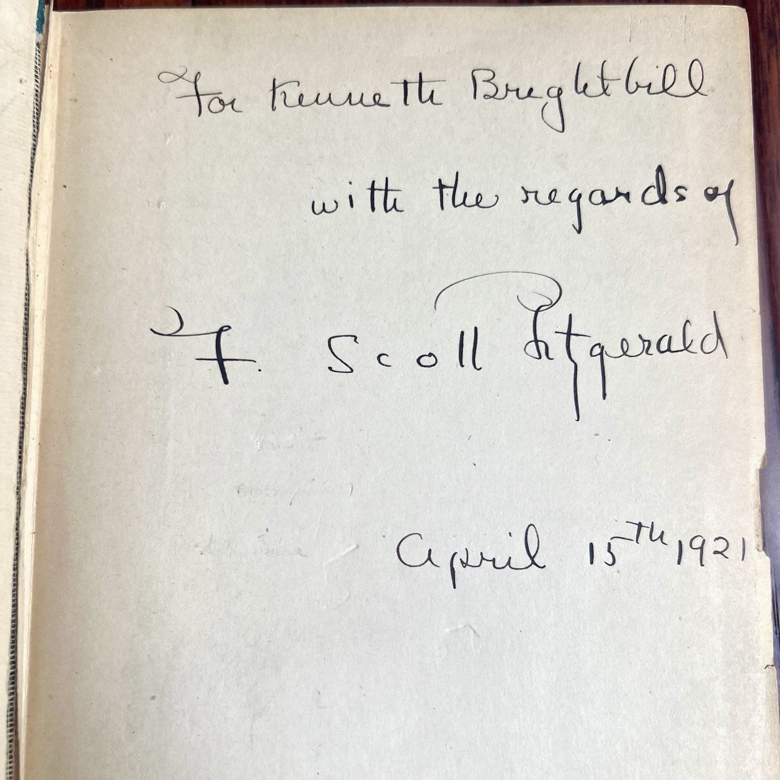 F. SCOTT FITZGERALD * PSA * 1st Ed Autograph THIS SIDE OF PARADISE Book Signed