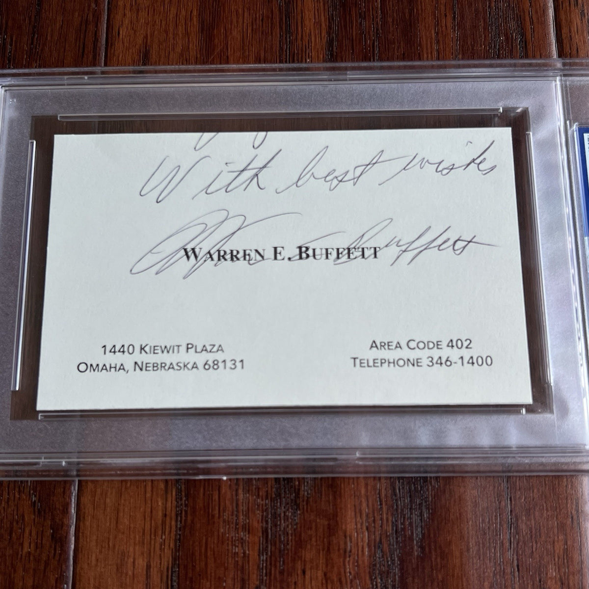 WARREN BUFFETT * PSA  Autograph Berkshire Hathaway BUSINESS CARD Souvenir SIGNED