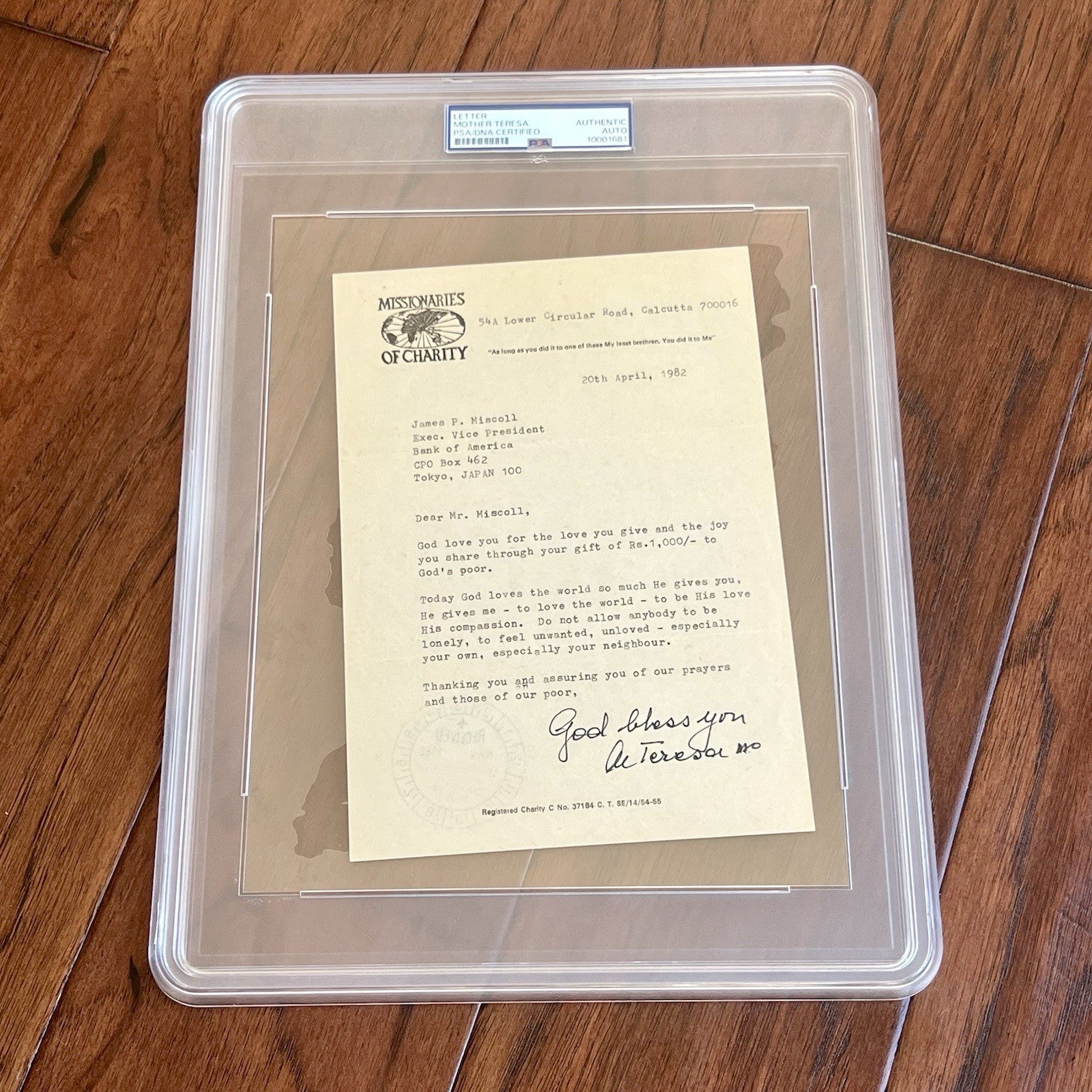 MOTHER TERESA * PSA * Autograph MISSIONARIES Letter SIGNED * Catholic SAINT