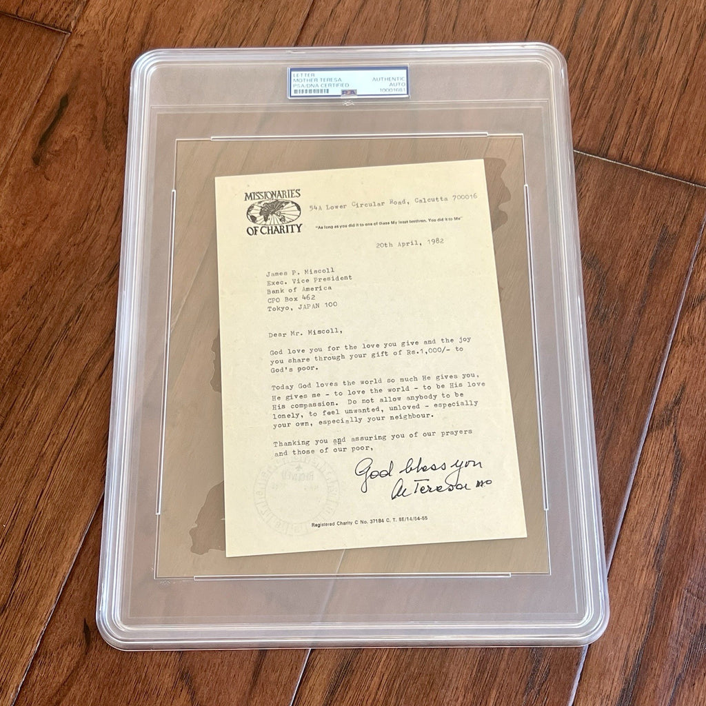 MOTHER TERESA * PSA * Autograph MISSIONARIES Letter SIGNED * Catholic SAINT
