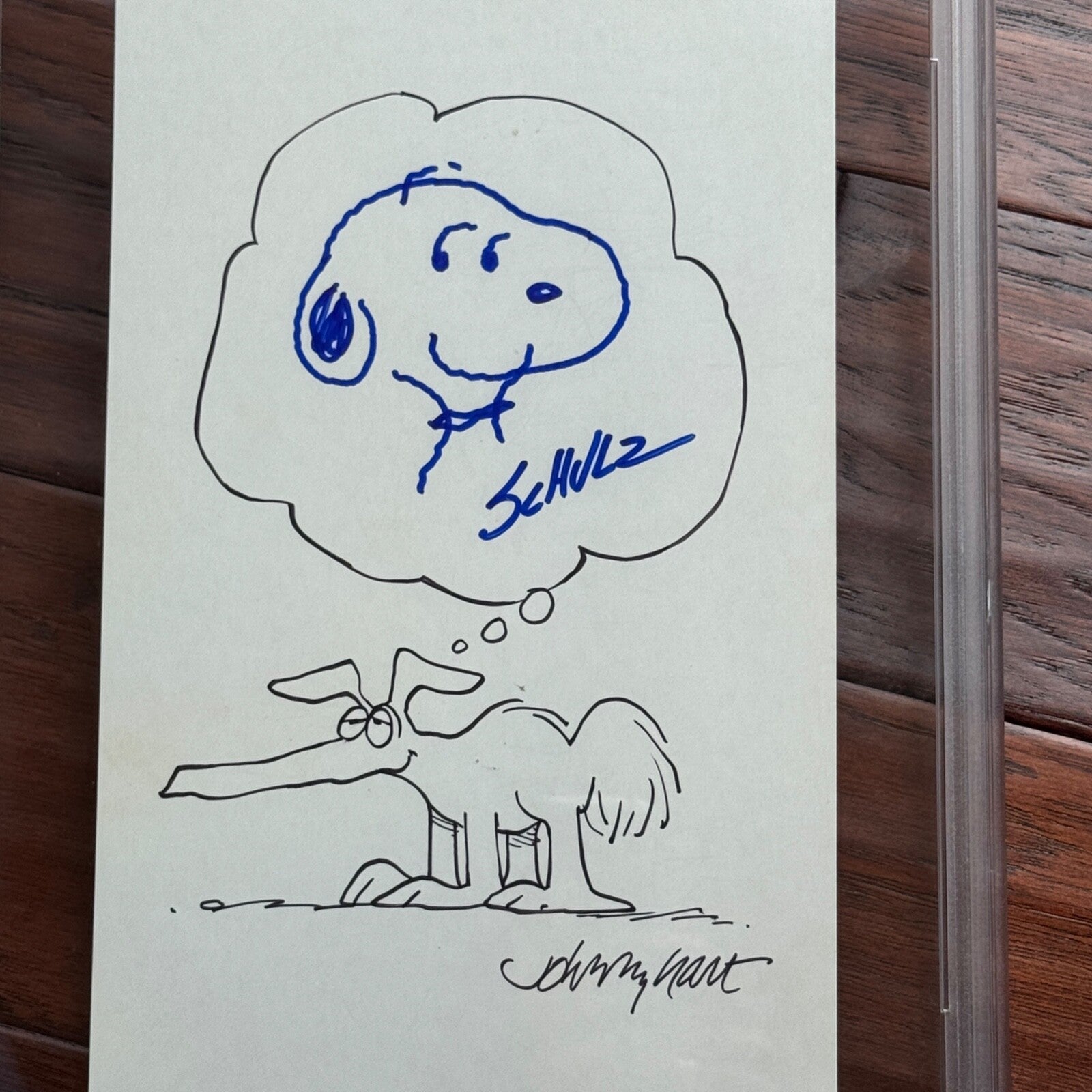 CHARLES M SCHULZ * PSA * Autograph SNOOPY Hand-Drawn MASHUP Signed + "B.C." Hart