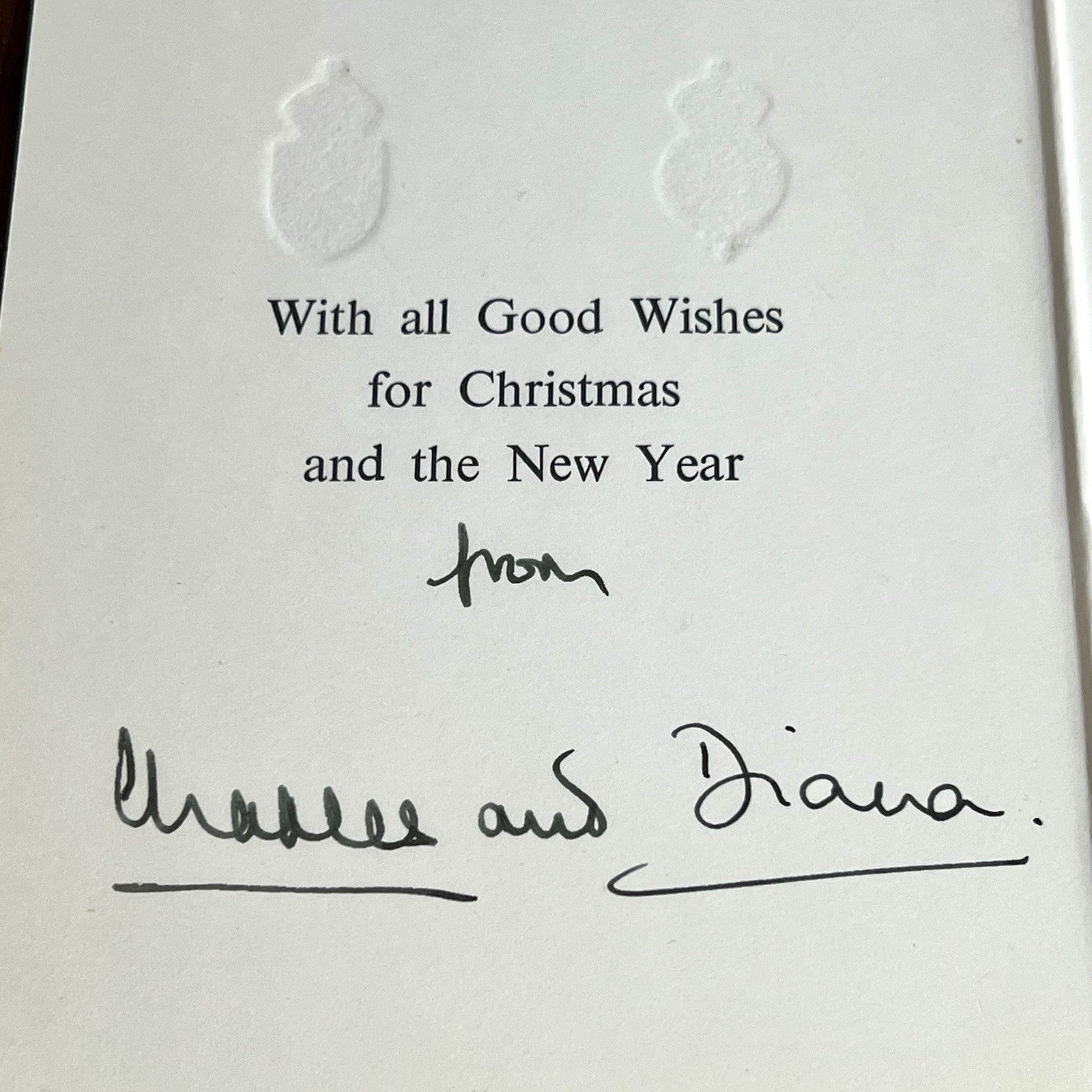 PRINCESS DIANA & KING CHARLES III * PSA * Autograph Family Xmas Card Signed 1983
