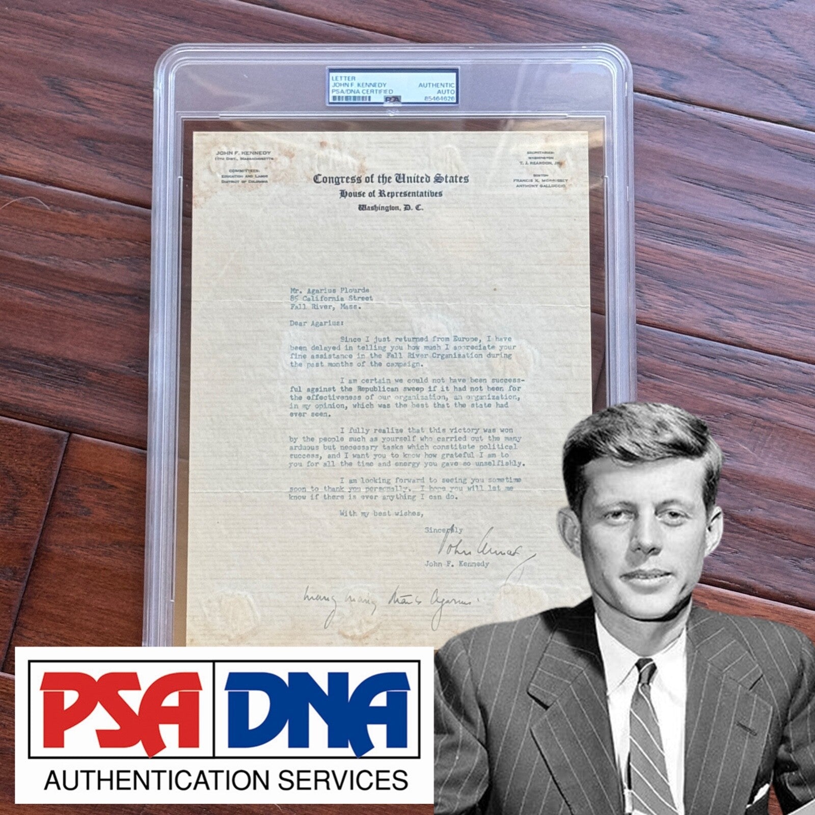 JOHN F. KENNEDY * PSA * Congress AUTOGRAPH "Republican Sweep" Letter SIGNED