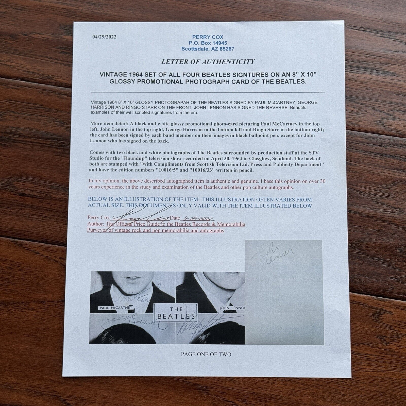 THE BEATLES * Beckett BAS * Band Signed Promo Photo Autograph * John Lennon