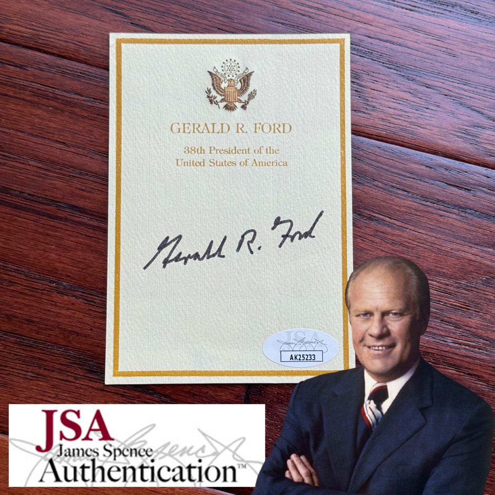 GERALD R. FORD * JSA * Autograph BOOKPLATE Signature SIGNED * 38th POTUS
