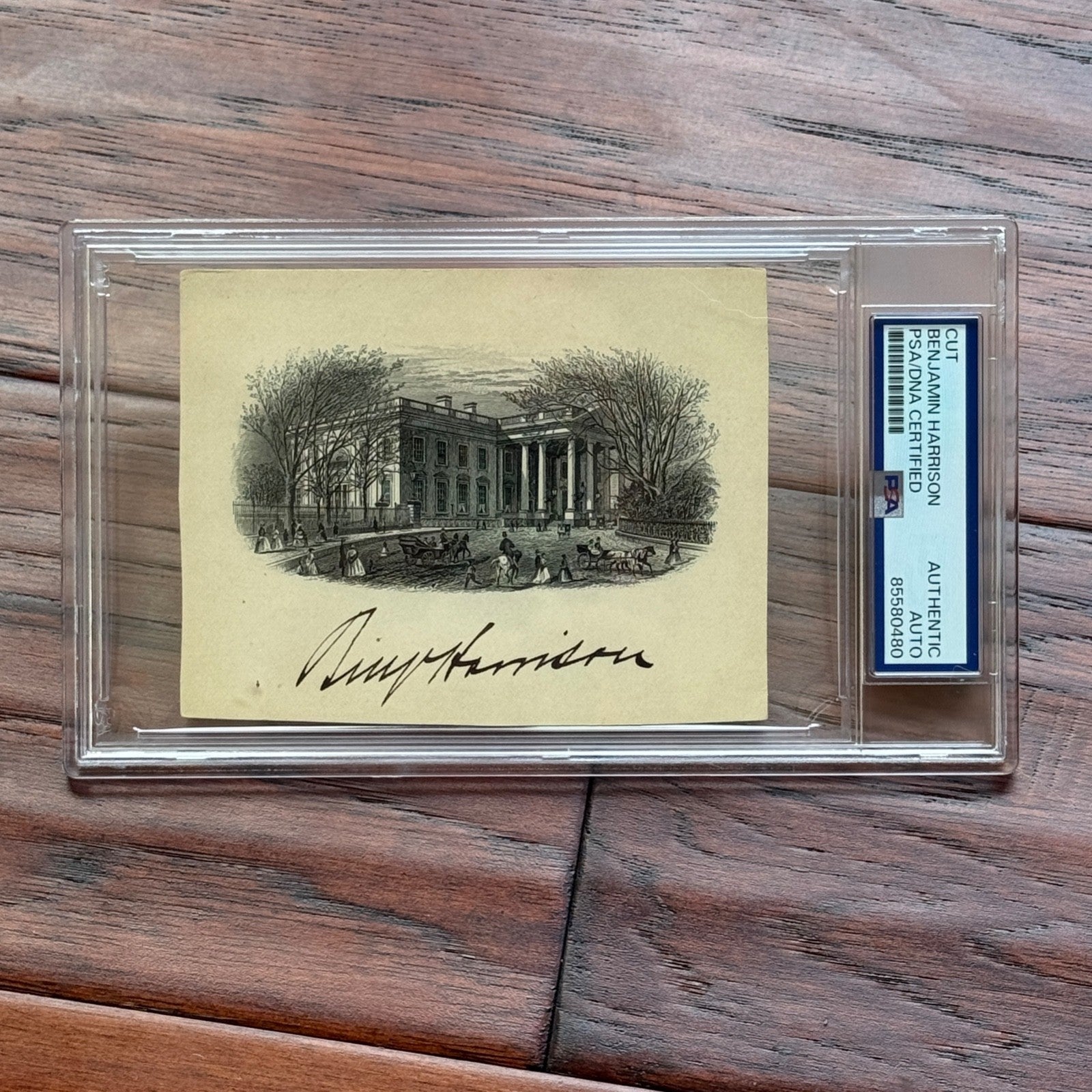 BENJAMIN HARRISON * PSA * Autograph WHITE HOUSE Engraving SIGNED