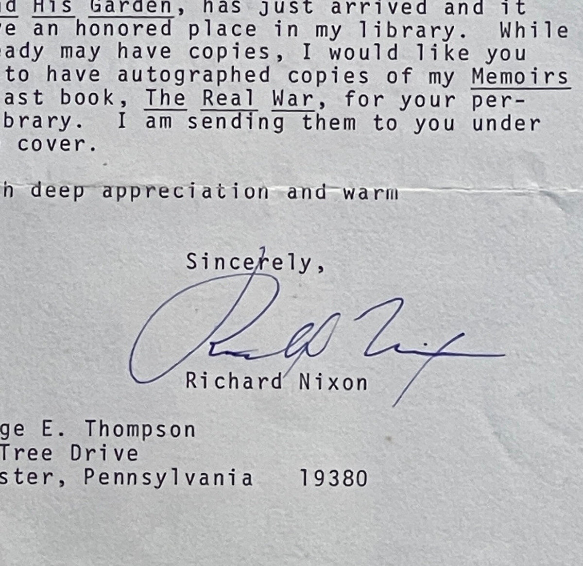 RICHARD NIXON * PSA/DNA Autograph Letter on RESIGNATION & MEMOIRS Signed * 1981