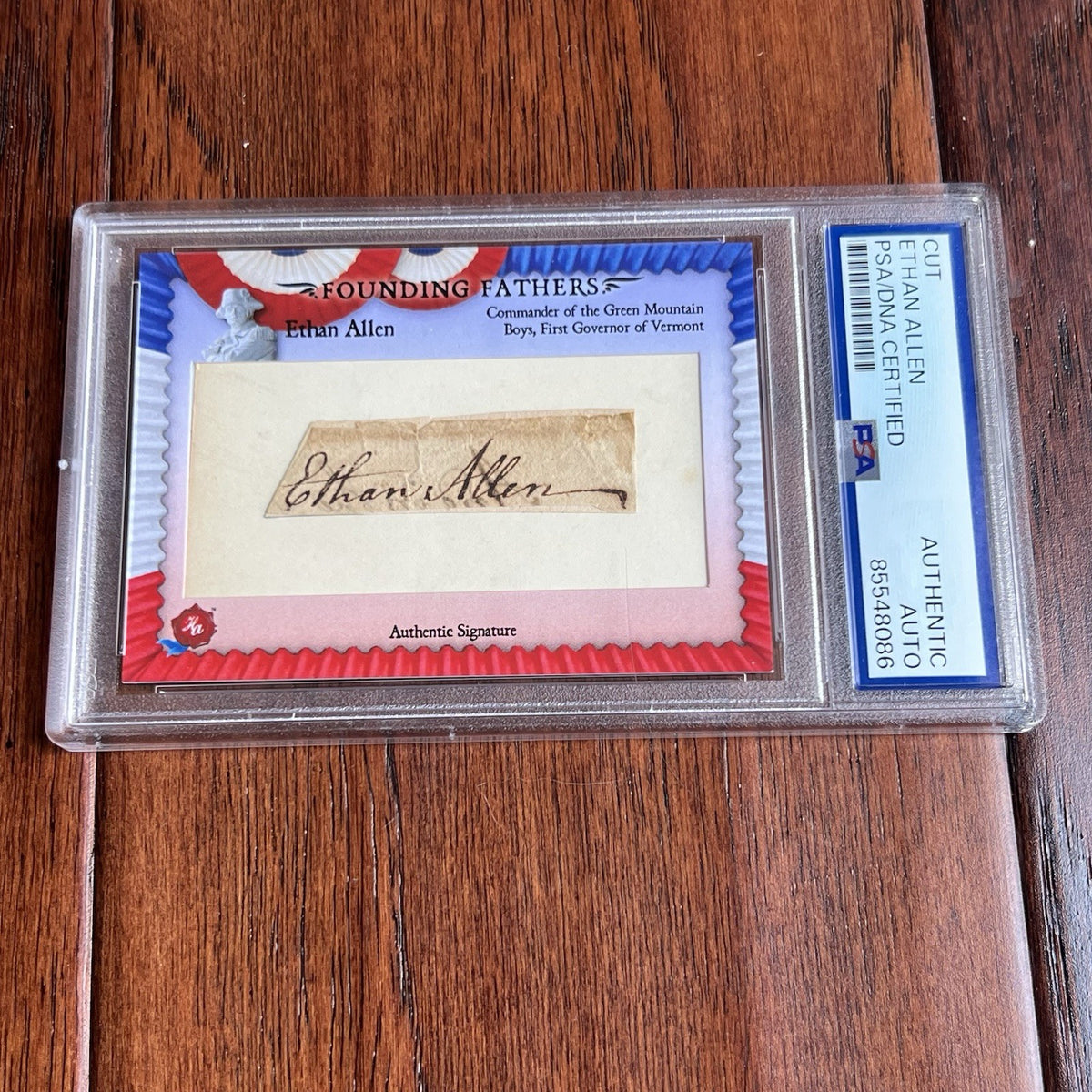 ETHAN ALLEN * PSA * Autograph Cut Signature Card Signed * Revolutionary War