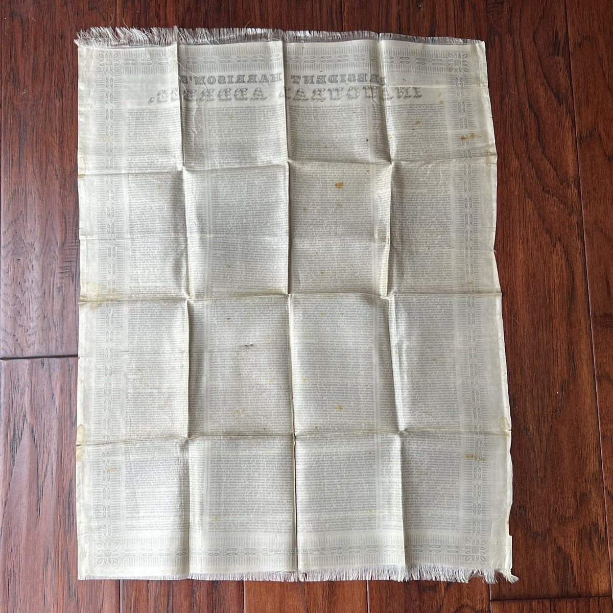 WILLIAM HENRY HARRISON * Silk Printed Broadside of Inaugural Address Ephemera