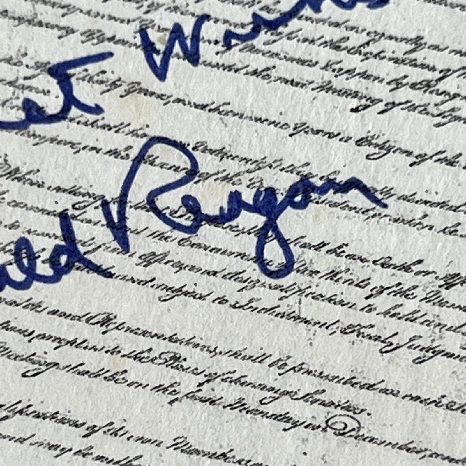RONALD REAGAN * PSA * Signed Constitution We the People Souvenir Print Autograph
