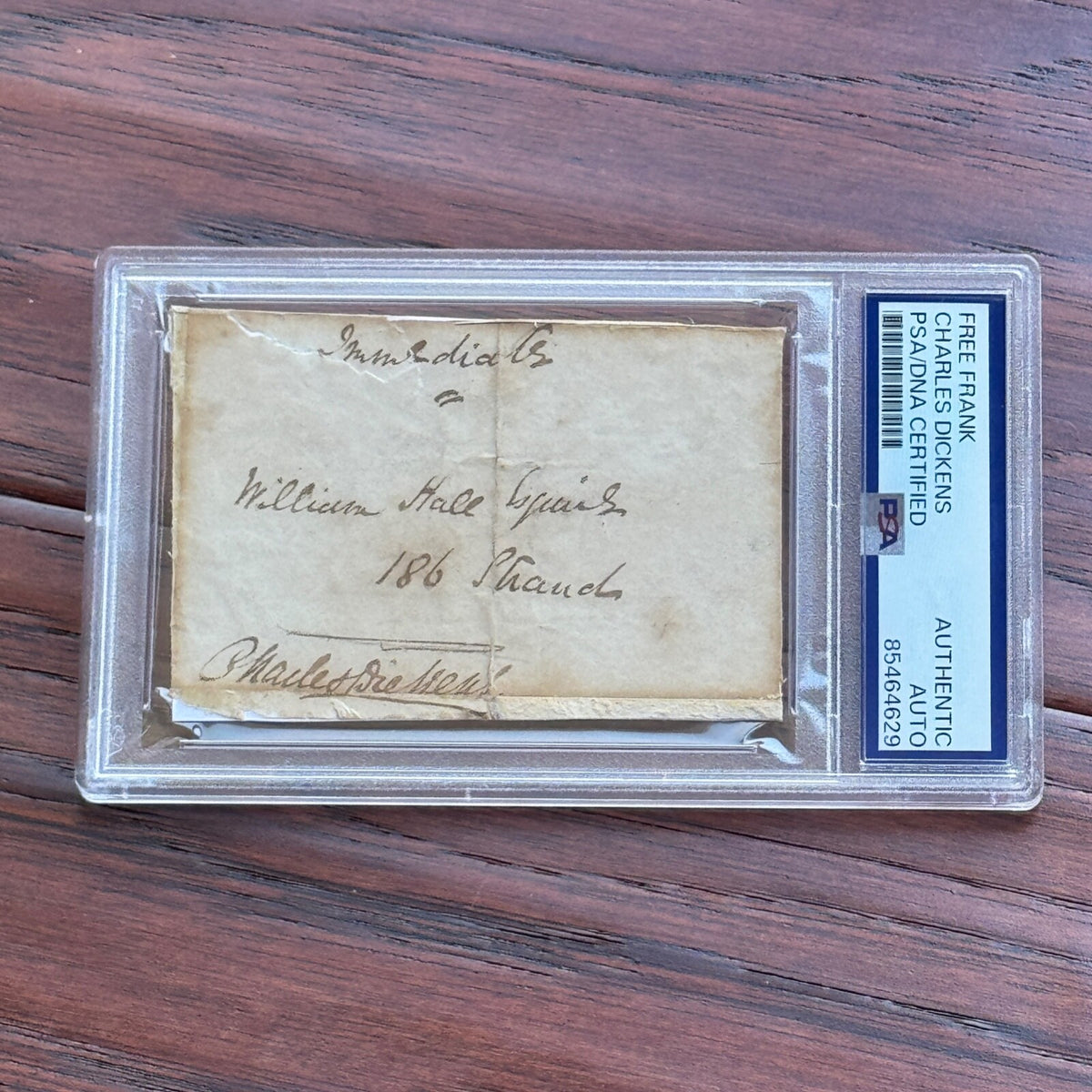 CHARLES DICKENS * PSA/DNA * Autograph FREE FRANK Signed * CHRISTMAS CAROL