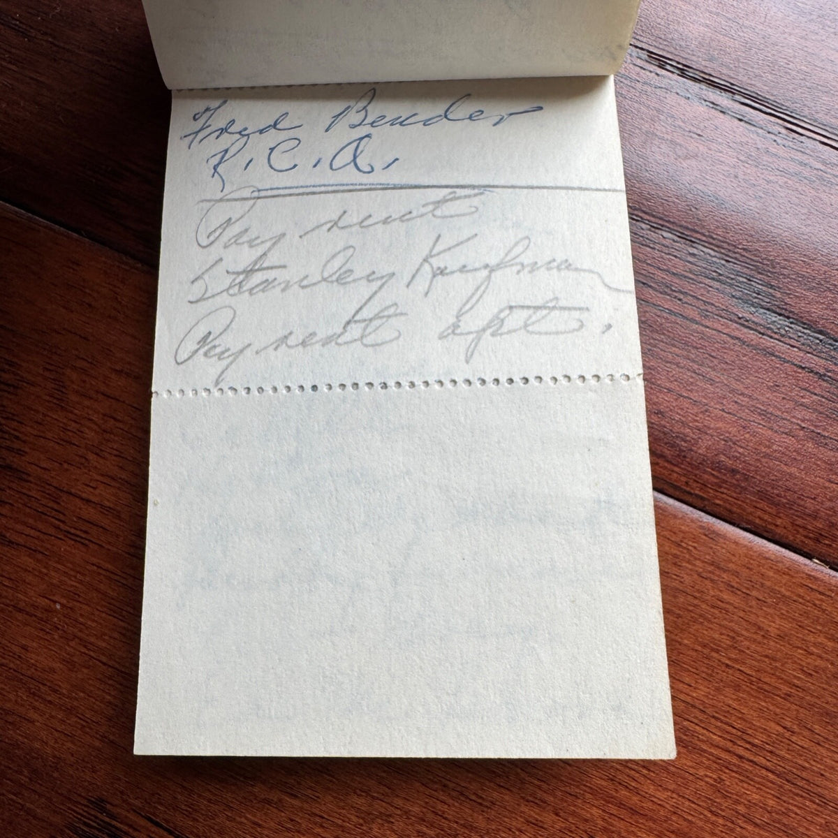 JACK RUBY * BAS * Oswald Shooter Mini HANDWRITTEN NOTEPAD * not Autograph Signed