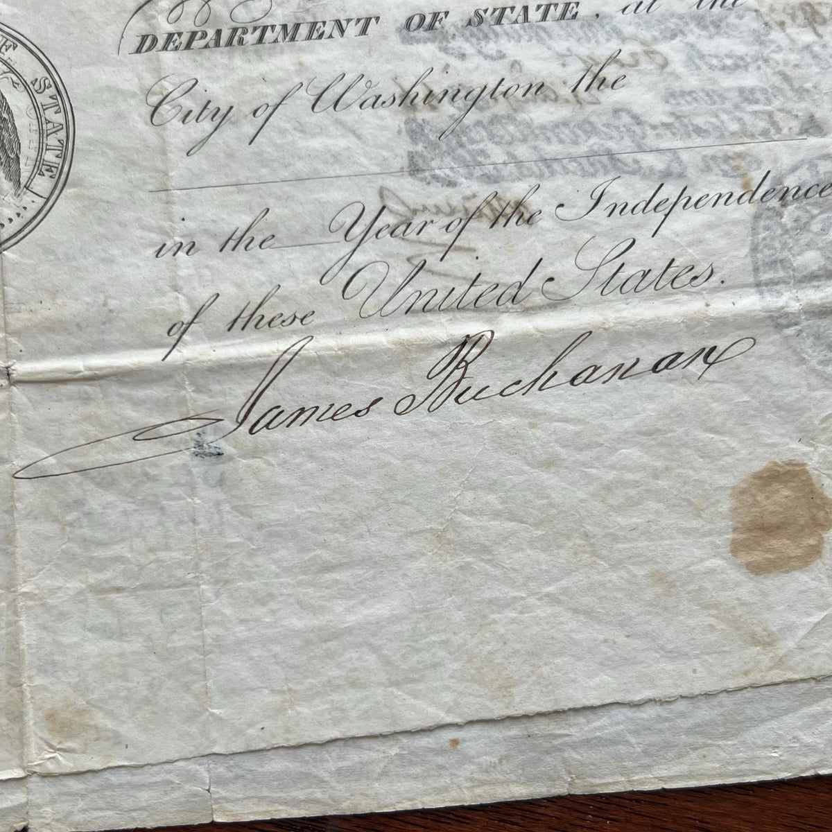 JAMES BUCHANAN * PSA * Autograph American Eagle Vignette Passport Signed