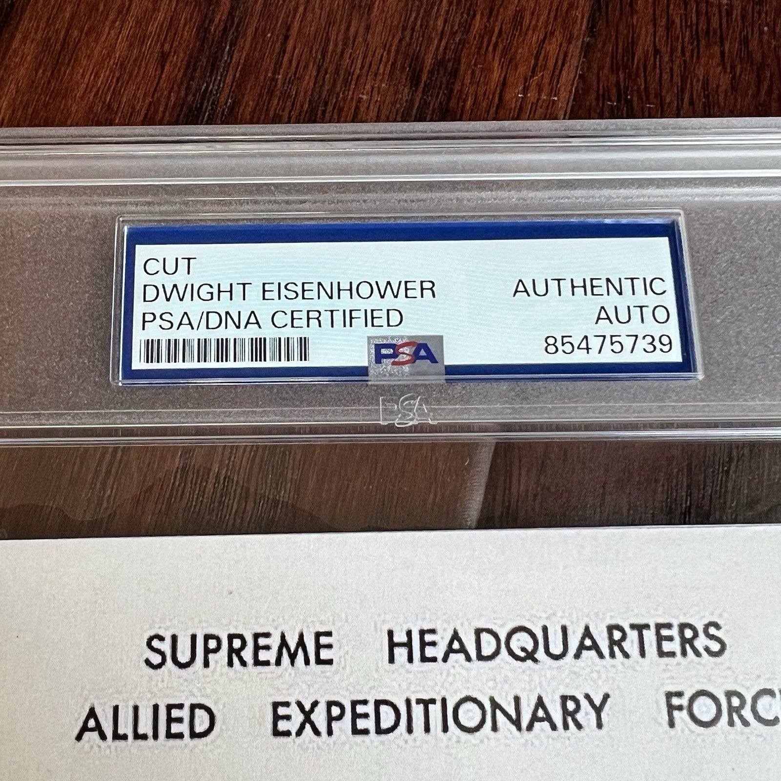 DWIGHT D. EISENHOWER * PSA * Autograph Custom Card D Day Orders Signed * WWII