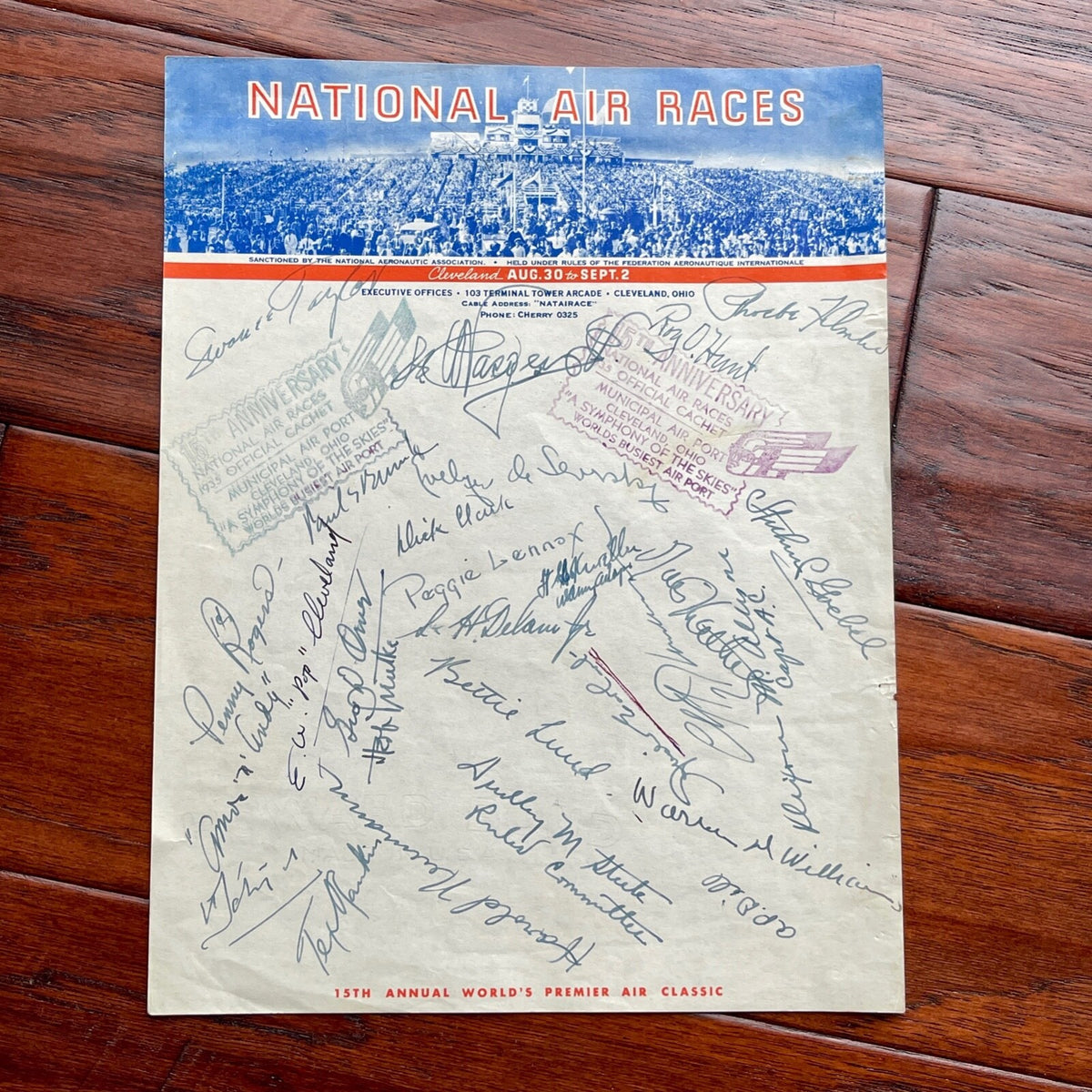 AMELIA EARHART * PSA/DNA * Autograph 1935 NATIONAL AIR RACES  Stationery SIGNED