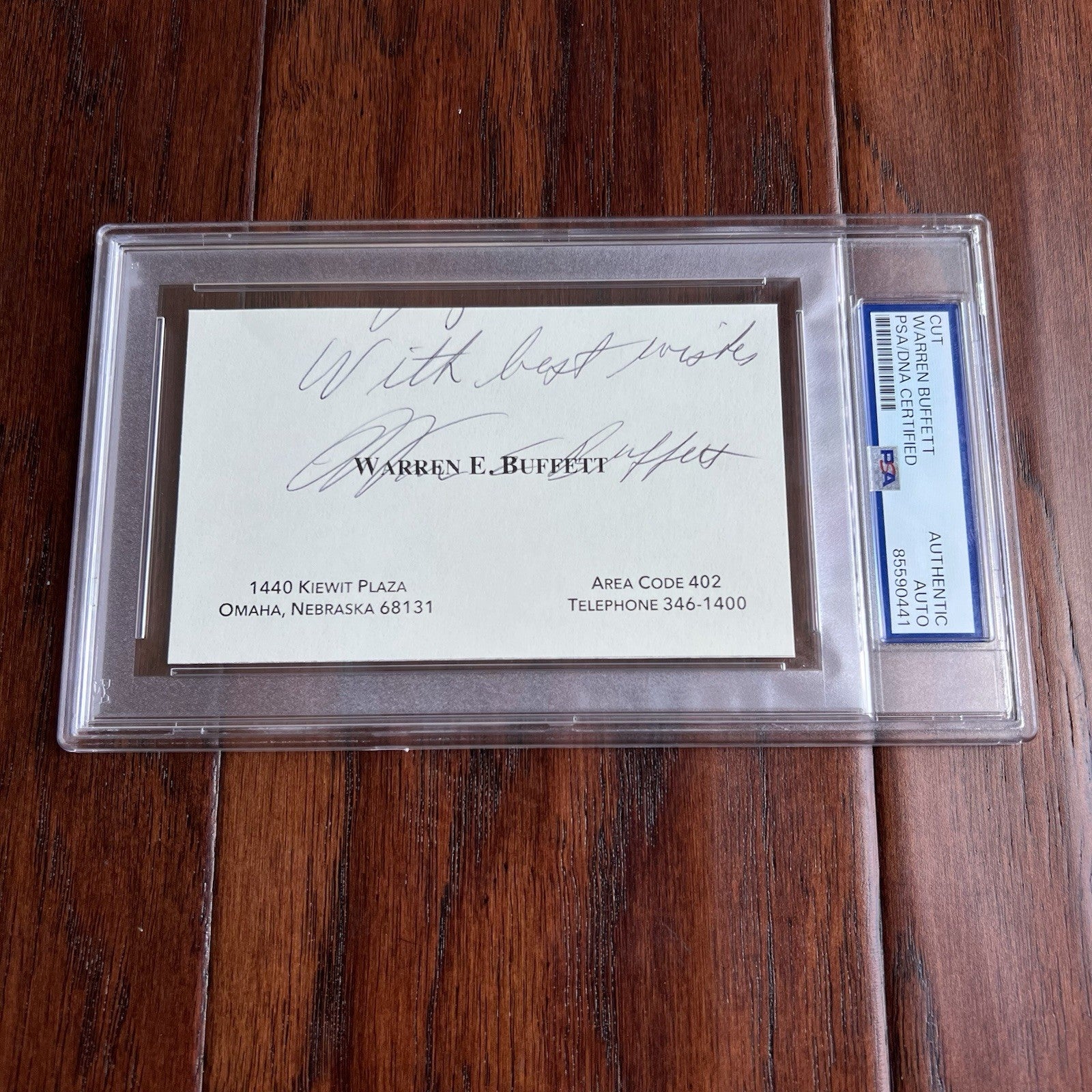 WARREN BUFFETT * PSA  Autograph Berkshire Hathaway BUSINESS CARD Souvenir SIGNED