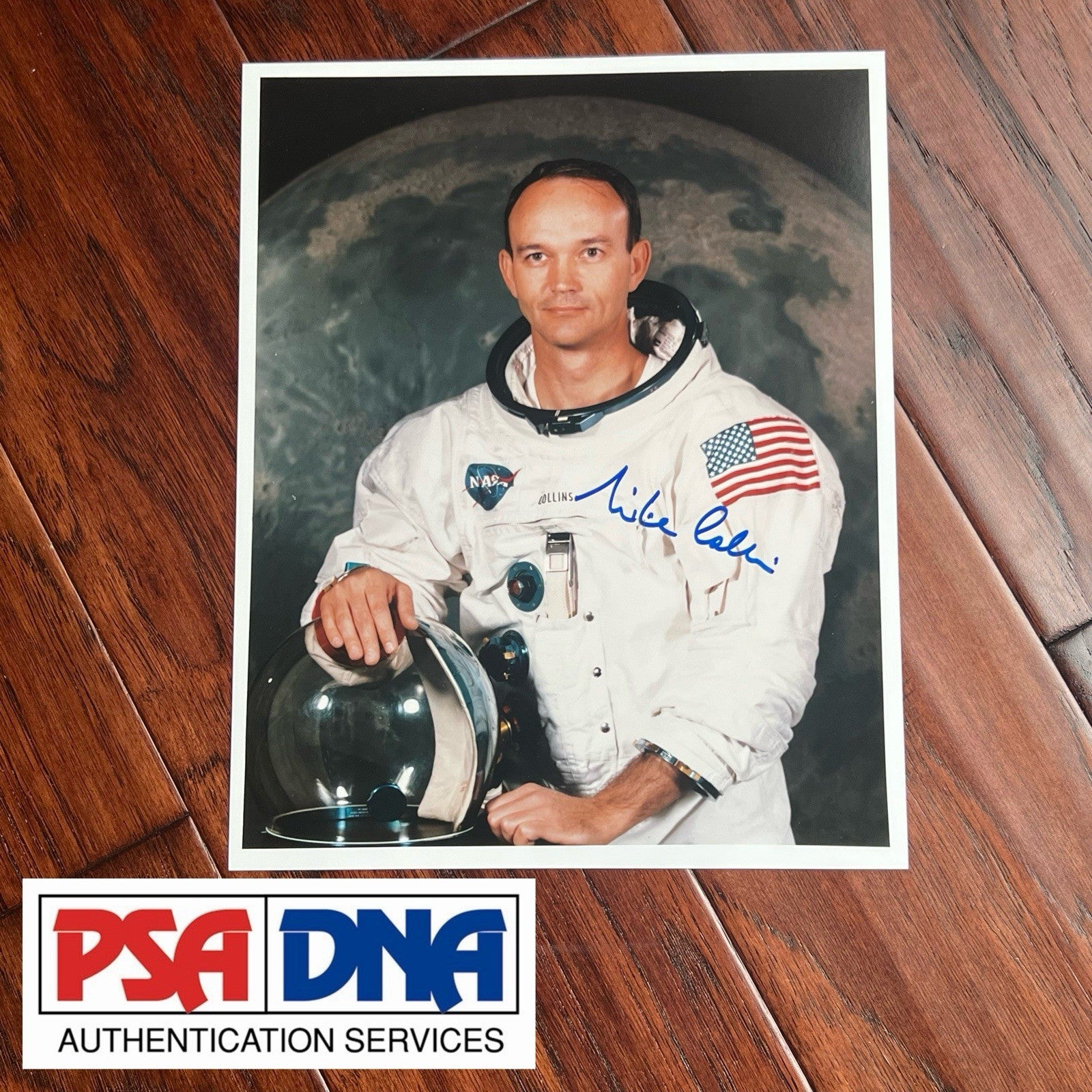 MICHAEL COLLINS * PSA Gem 10 * Signed White Space Suit Photo Autograph Apollo 11