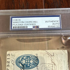 WINSTON S. CHURCHILL * PSA * Autograph BANK CHECK Endorsement Signed * UK PM
