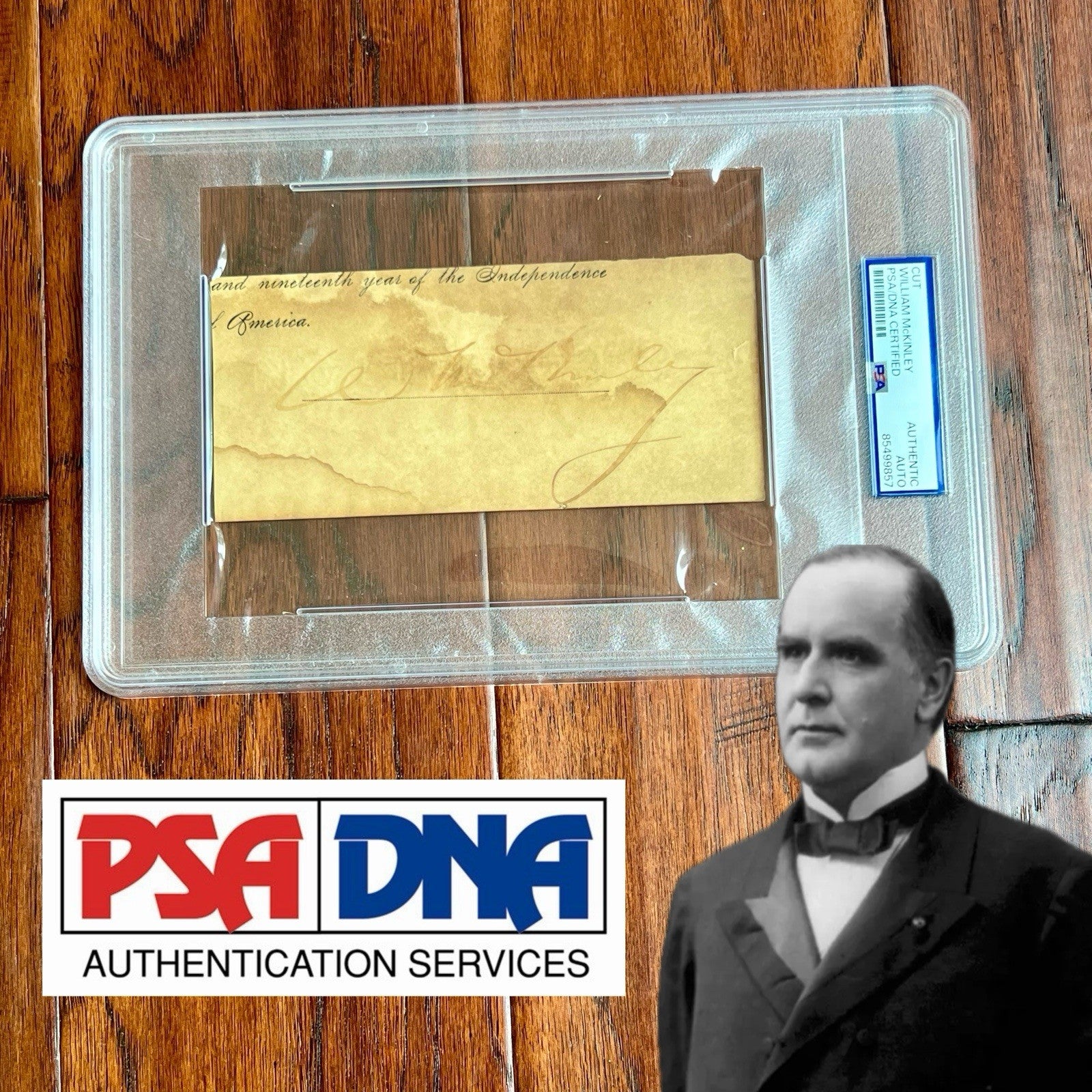 WILLIAM MCKINLEY * PSA/DNA Authentic Cut Signature OHIO Governor * POTUS