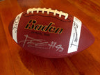 NY Giants * MOORE * DONNELL * JENNINGS 3X Double Signed AUTOGRAPH FOOTBALL Proof