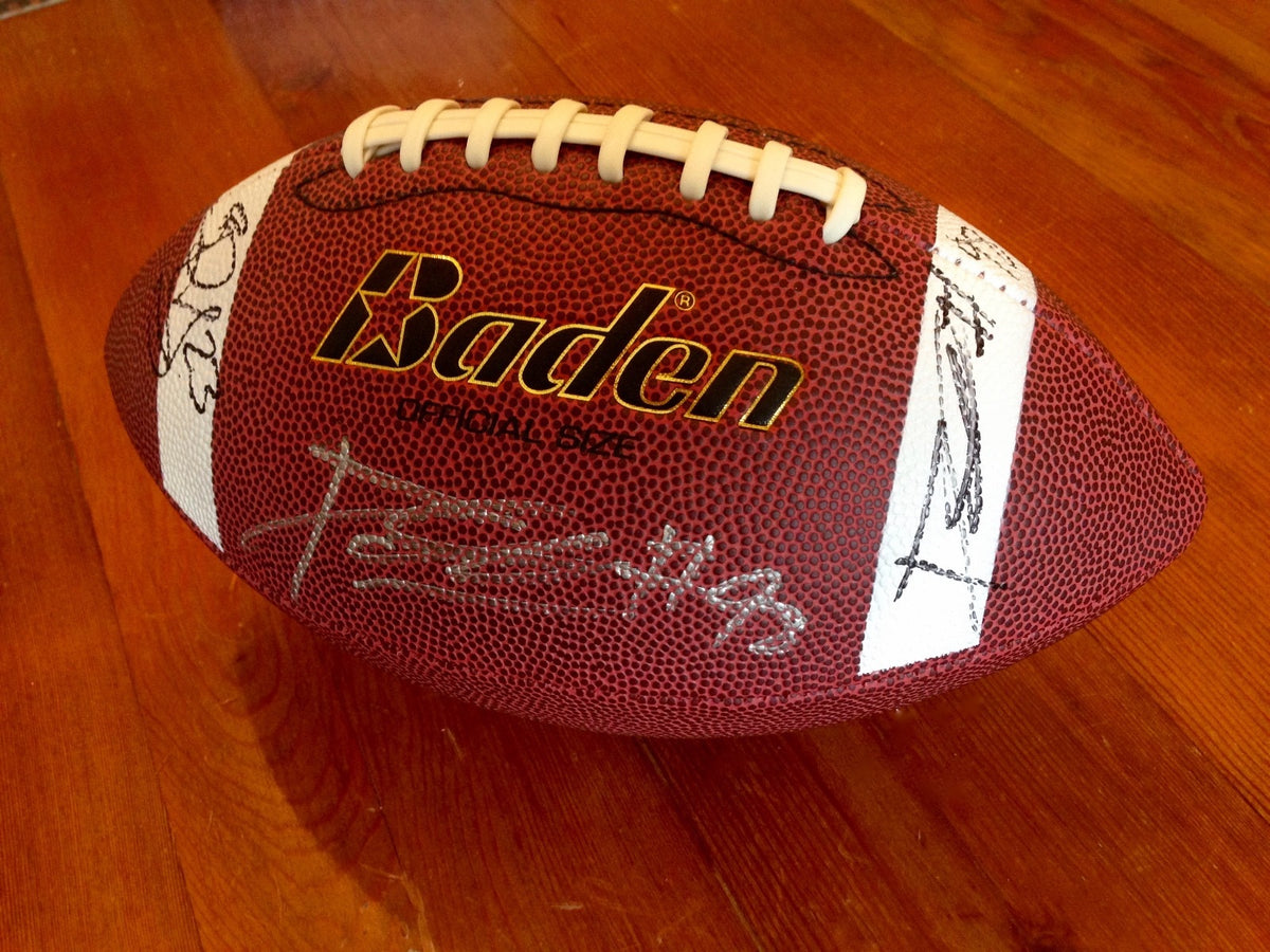 NY Giants * MOORE * DONNELL * JENNINGS 3X Double Signed AUTOGRAPH FOOTBALL Proof