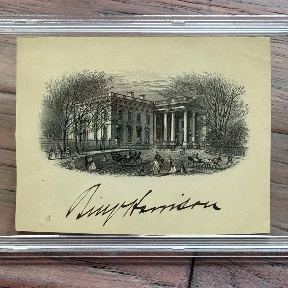 BENJAMIN HARRISON * PSA * Autograph WHITE HOUSE Engraving SIGNED