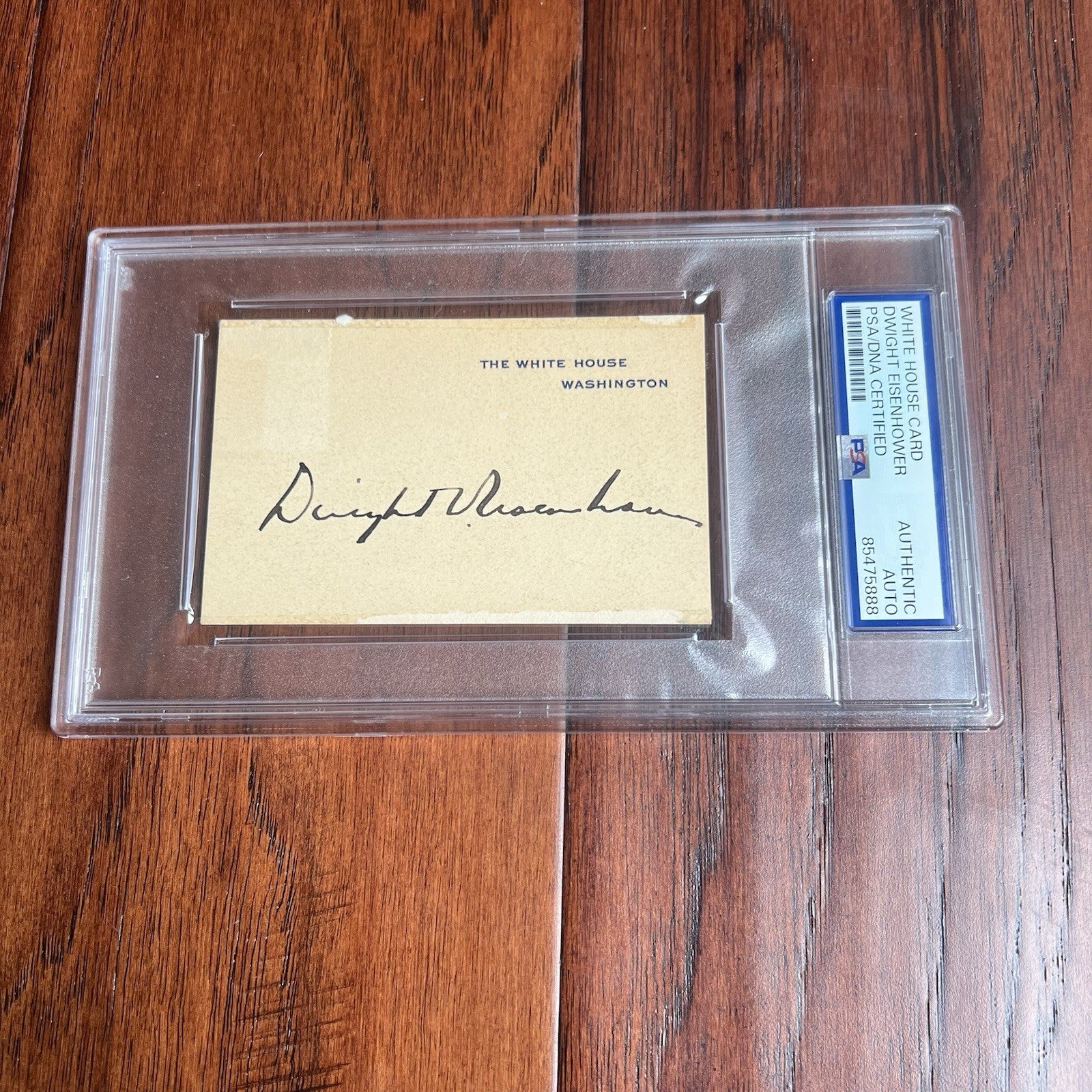 DWIGHT D.  + MAMIE EISENHOWER * PSA/DNA * Signed WHITE HOUSE CARDS Autographs