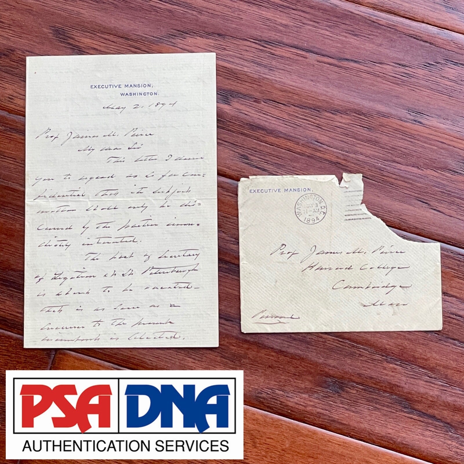 GROVER CLEVELAND * PSA * as PRESIDENT Autograph EXECUTIVE MANSION Letter Signed