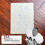 ERNIE DAVIS * JSA * Heisman Winner HANDWRITTEN NOTES not Autograph Signed BROWNS
