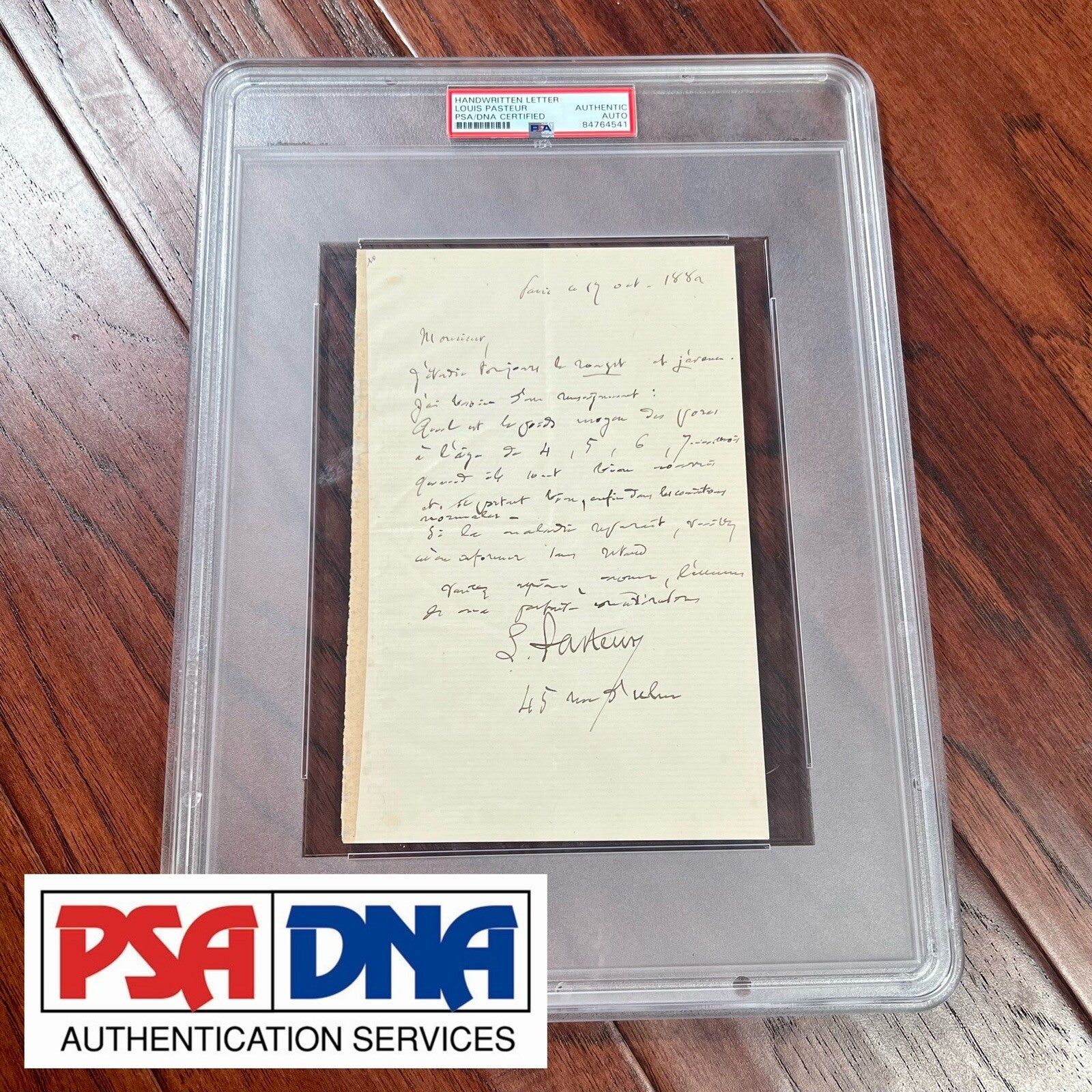 LOUIS PASTEUR * PSA/DNA * Autograph Letter Testing His Vaccine for Pigs Signed