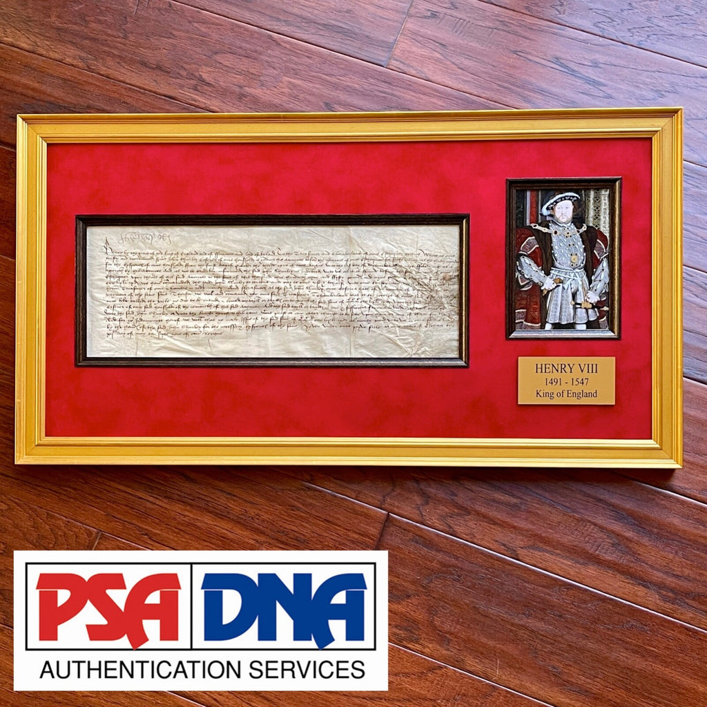 HENRY VIII * PSA/DNA * 1514 Royal Finance Autograph Document Signed * King of UK