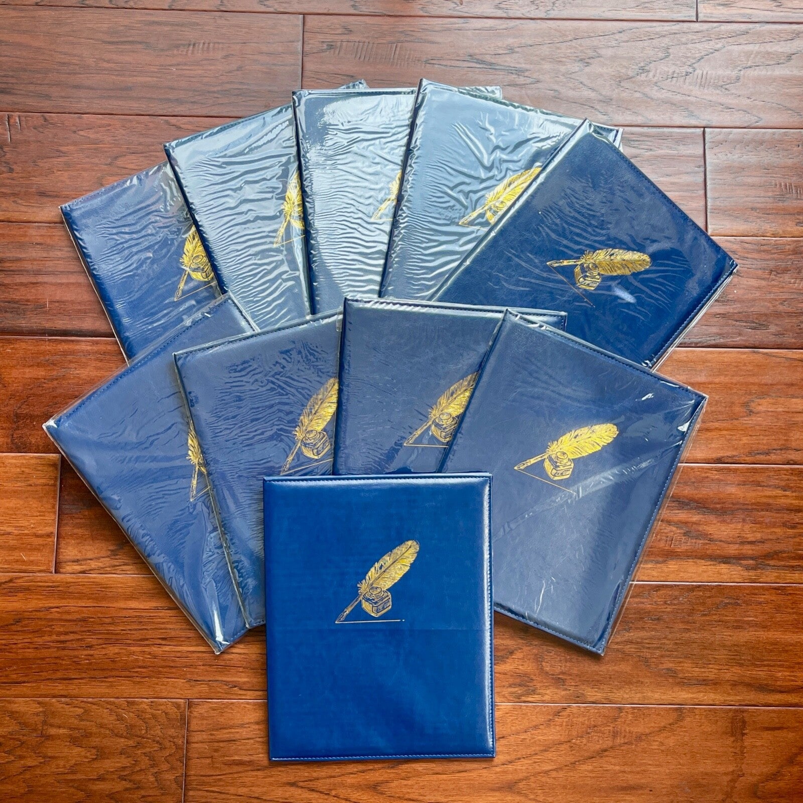 AUTOGRAPH Document + Photo Display Folders * Deluxe Leather Gold Emboss * Qty 10
