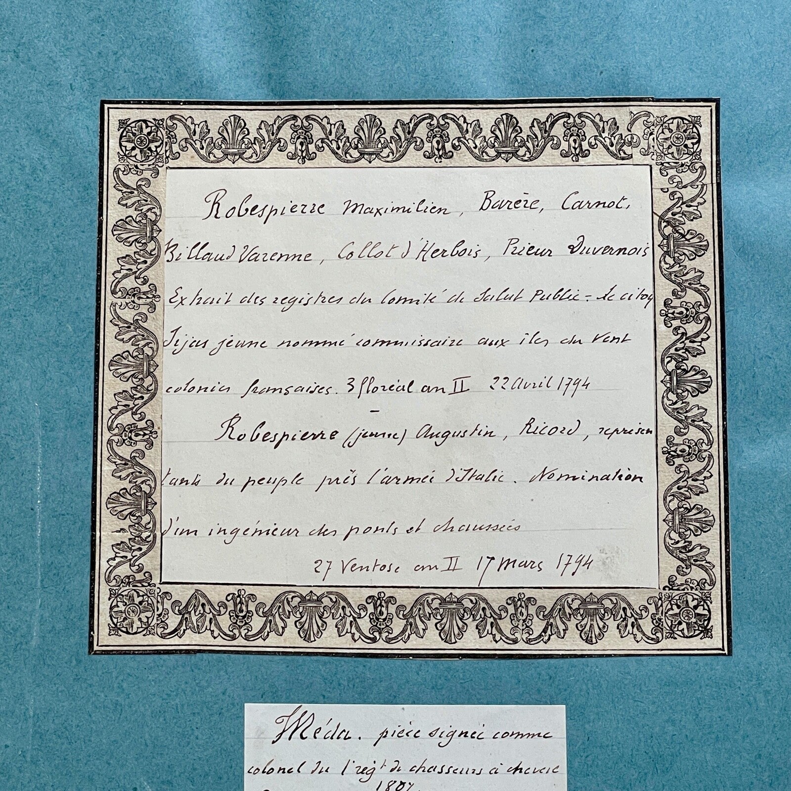 MAXIMILIEN ROBESPIERRE * PSA * Autograph "REIGN OF TERROR" Public Safety SIGNED