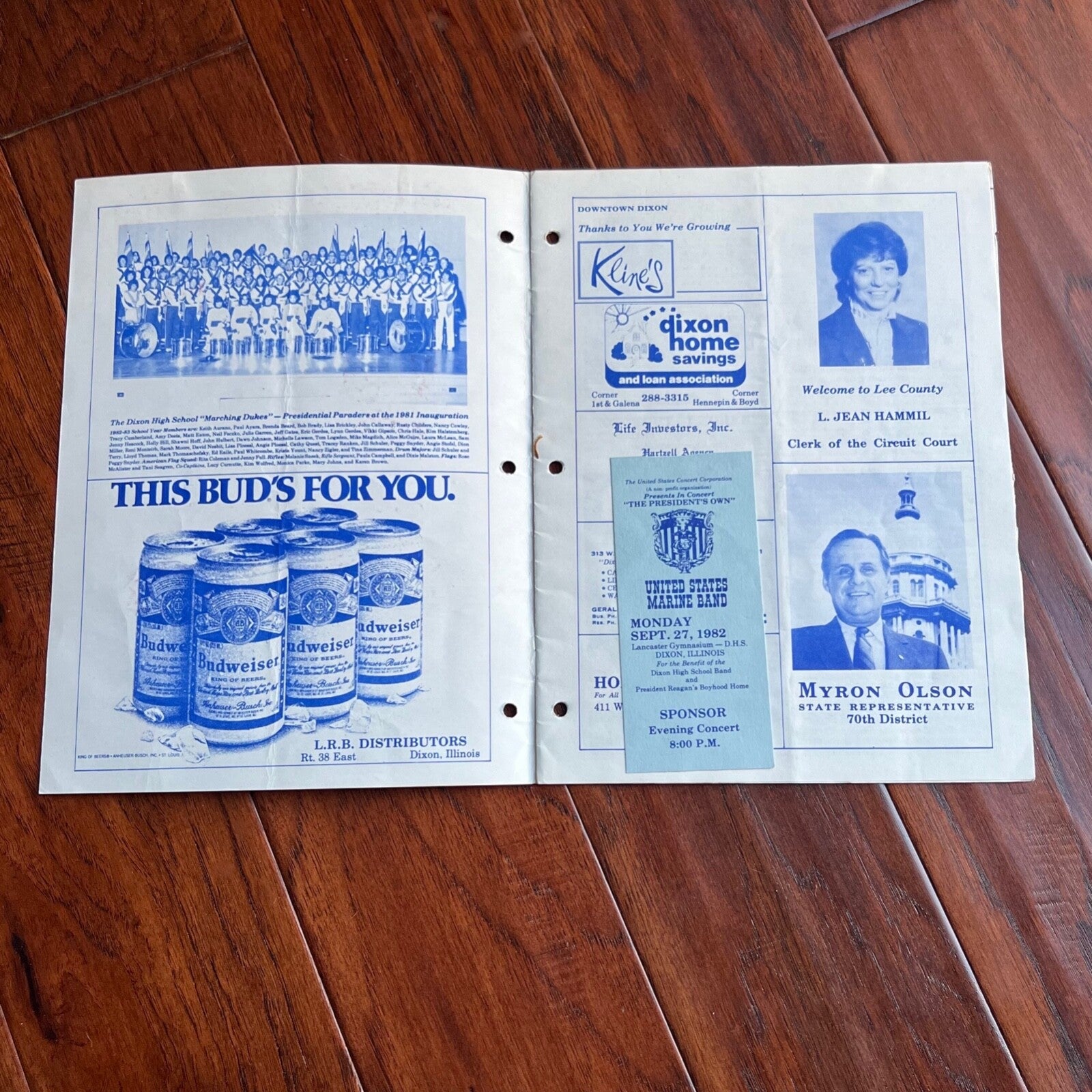 RONALD REAGAN * PSA * Autograph PRESIDENT'S MARINE BAND Program Signed