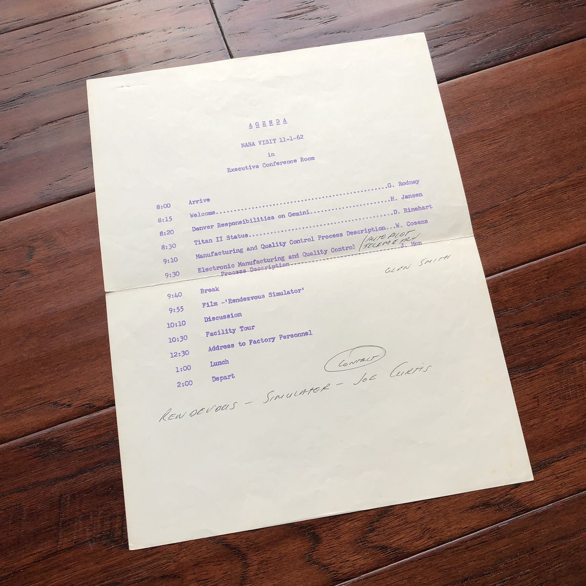 EDWARD H WHITE * Zarelli LOA * NASA ORIENTATION PAPERS + Autograph SPEECH 