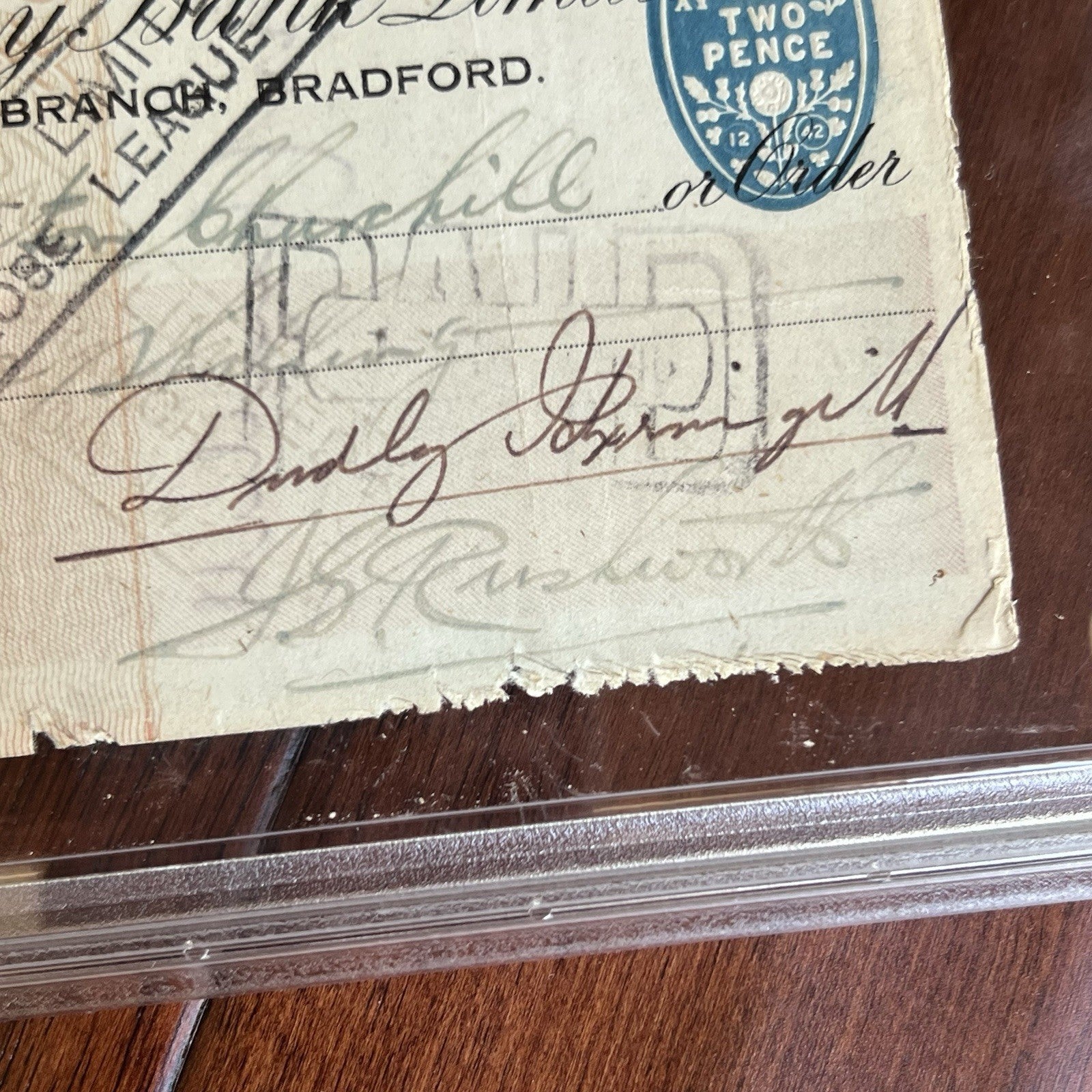 WINSTON S. CHURCHILL * PSA * Autograph BANK CHECK Endorsement Signed * UK PM